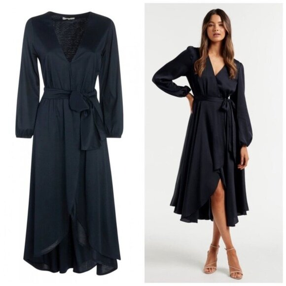 Back Label The wellnes wear Dresses & Skirts - Back Label Wellness Wear Ballet Dress Long Sleeves Egyptian Cotton Midnight Sz S